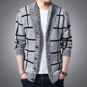 🍂Fall Specials🍂Men's Plaid Knit Sweater Cardigan Jacket