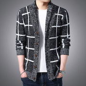 🍂Fall Specials🍂Men's Plaid Knit Sweater Cardigan Jacket