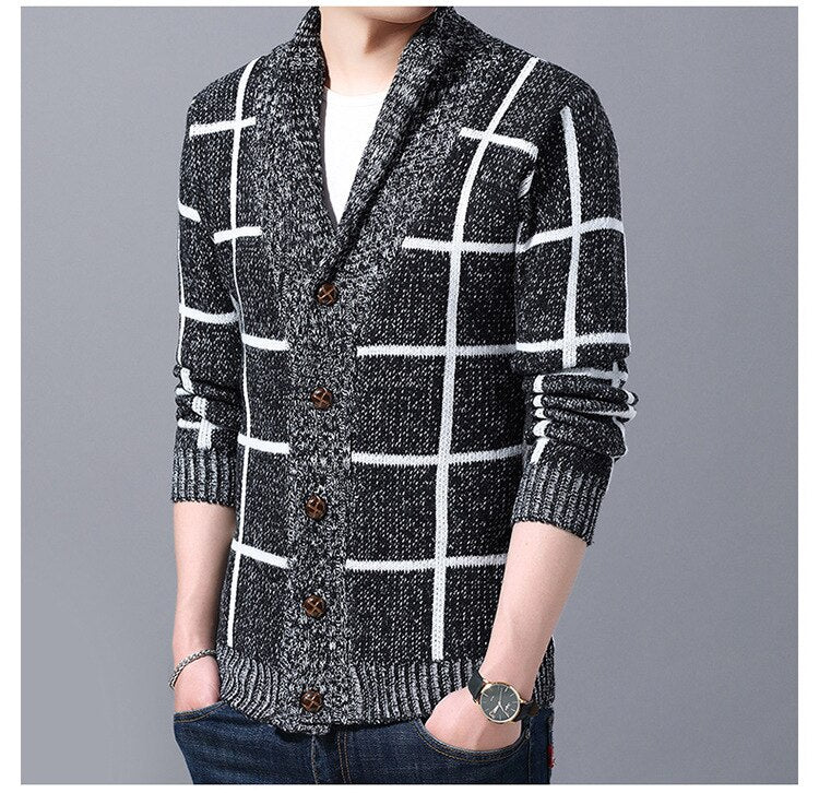 🍂Fall Specials🍂Men's Plaid Knit Sweater Cardigan Jacket