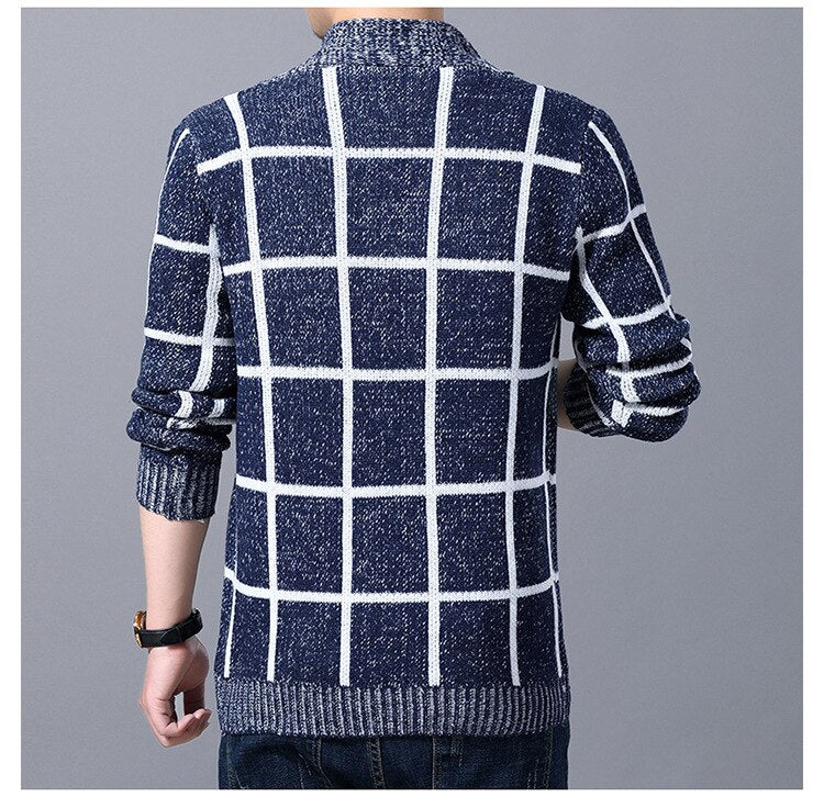 🍂Fall Specials🍂Men's Plaid Knit Sweater Cardigan Jacket