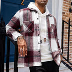 👔✨Men's Casual Thickened Warm Plaid Jacket With Flannel Lining