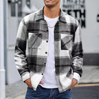 👔✨Men's Casual Thickened Warm Plaid Jacket With Flannel Lining