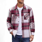👔✨Men's Casual Thickened Warm Plaid Jacket With Flannel Lining