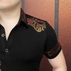 ✨2025 Hot Sale⌛Men's Fashion Lapel 3-Button T-Shirt