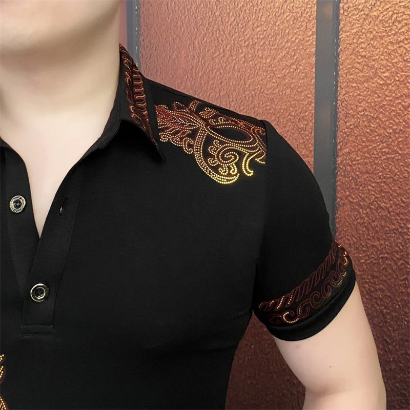 ✨2025 Hot Sale⌛Men's Fashion Lapel 3-Button T-Shirt