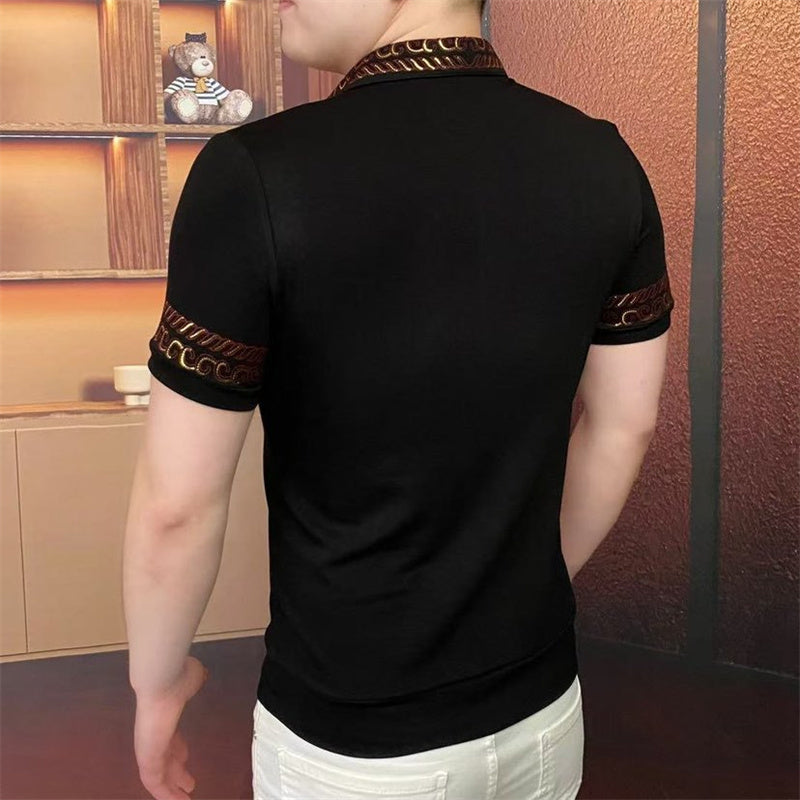 ✨2025 Hot Sale⌛Men's Fashion Lapel 3-Button T-Shirt