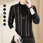 ✨Warm and stylish✨Men's Knit Striped Faux Two Piece Sweater