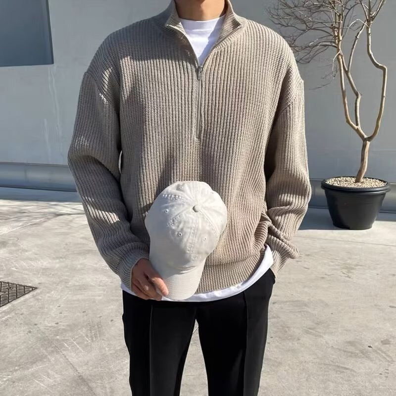 ✨Men's Casual Ribbed Half-Zip Sweater