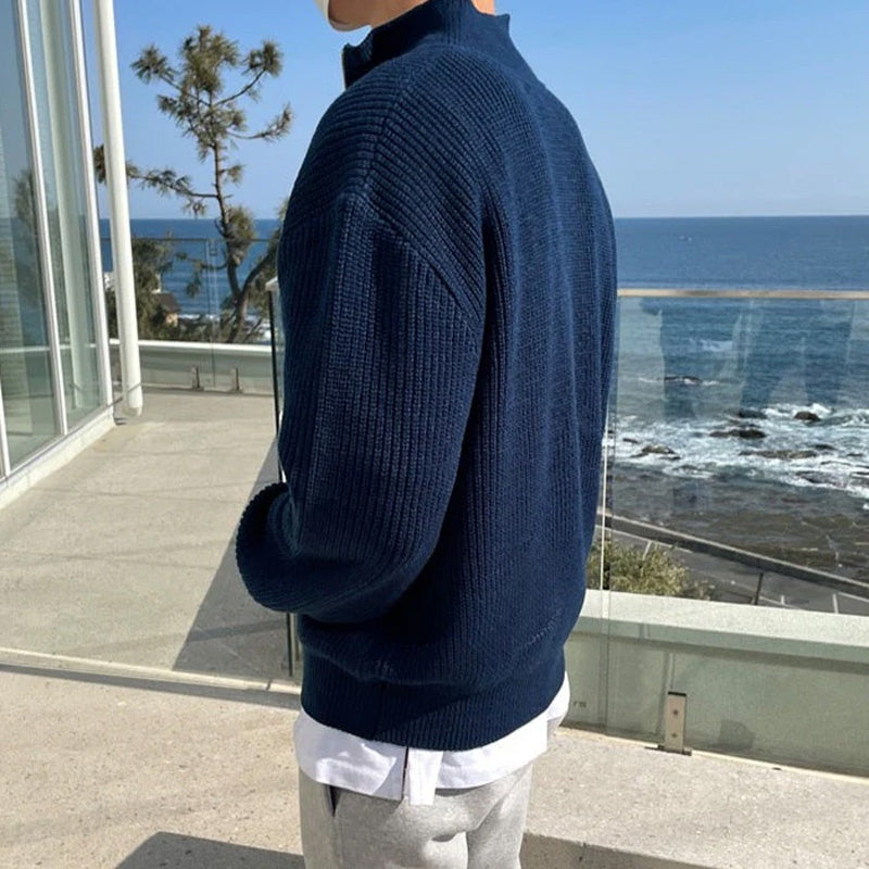 ✨Men's Casual Ribbed Half-Zip Sweater