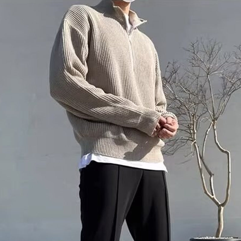✨Men's Casual Ribbed Half-Zip Sweater