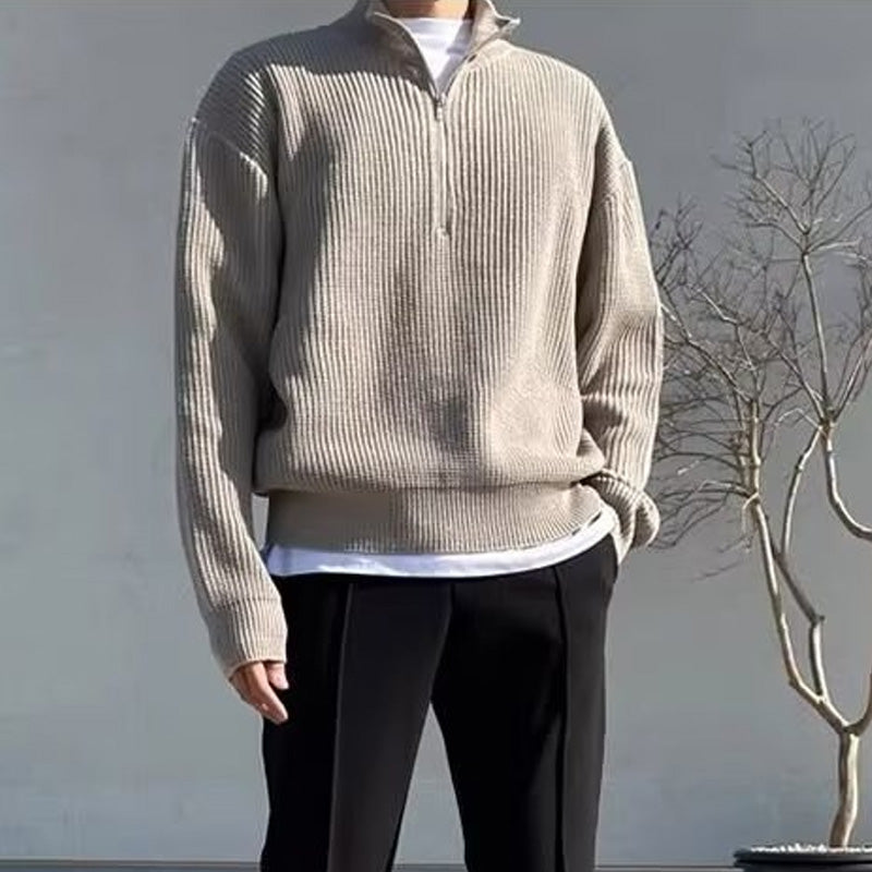 ✨Men's Casual Ribbed Half-Zip Sweater