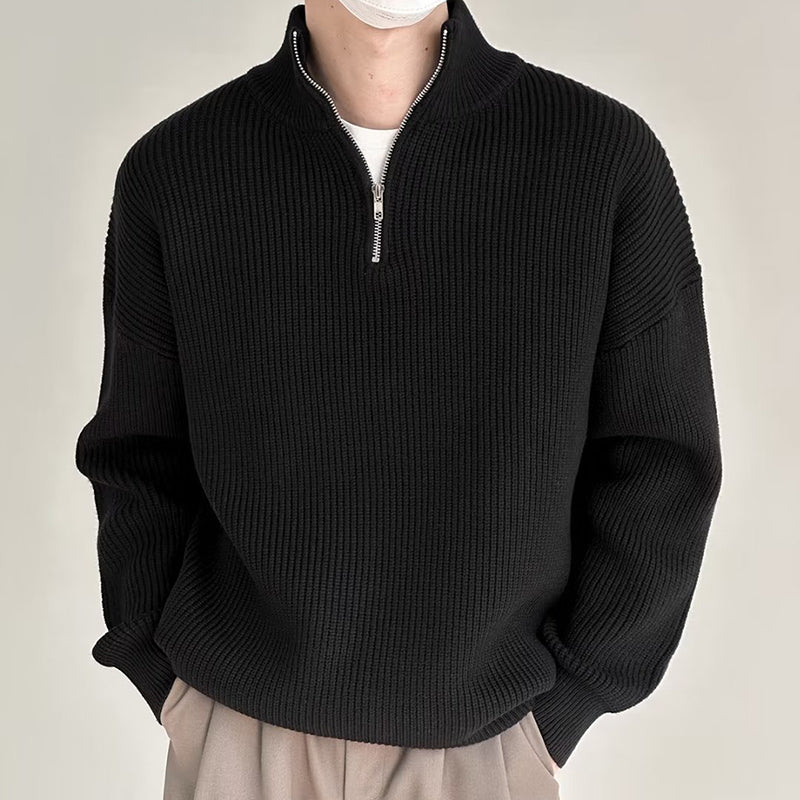 ✨Men's Casual Ribbed Half-Zip Sweater