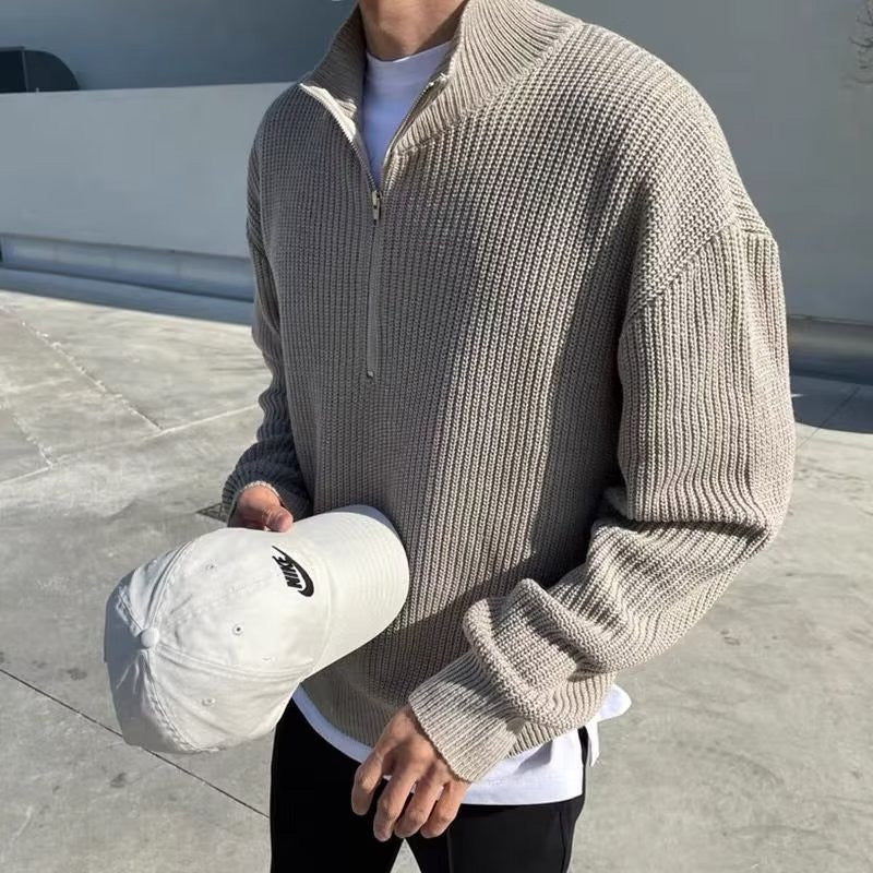 ✨Men's Casual Ribbed Half-Zip Sweater