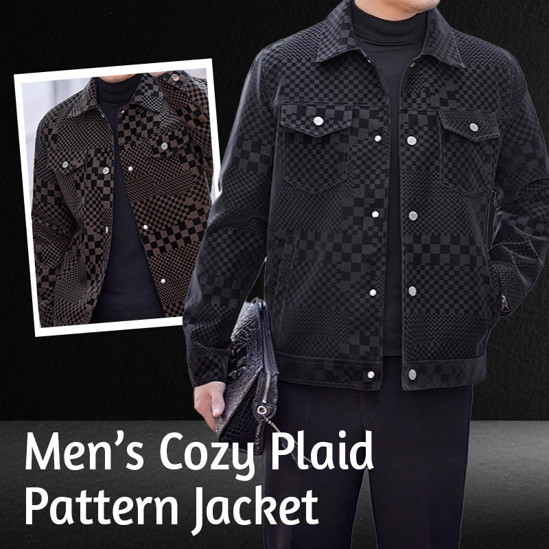 🎉Free shipping ✈️Men’s Premium Cozy Plaid Pattern Suede Jacket