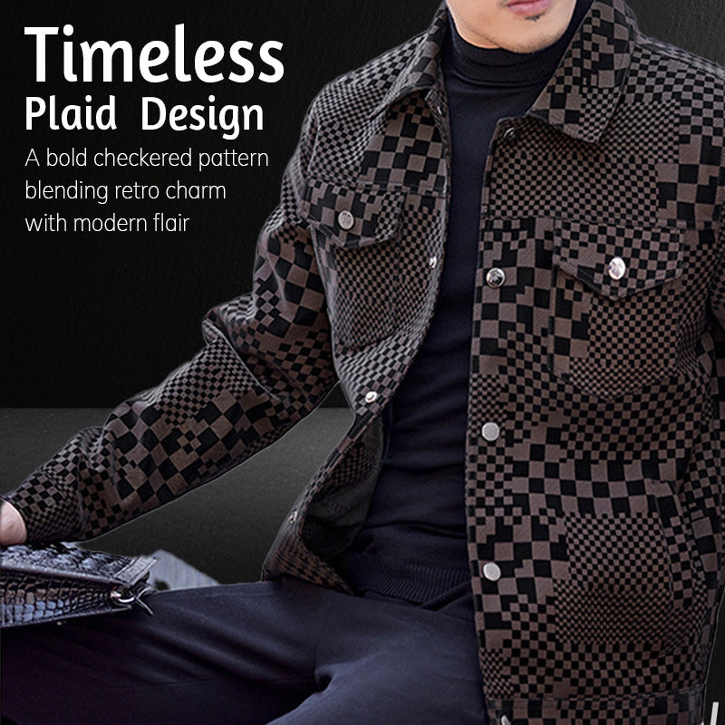 🎉Free shipping ✈️Men’s Premium Cozy Plaid Pattern Suede Jacket