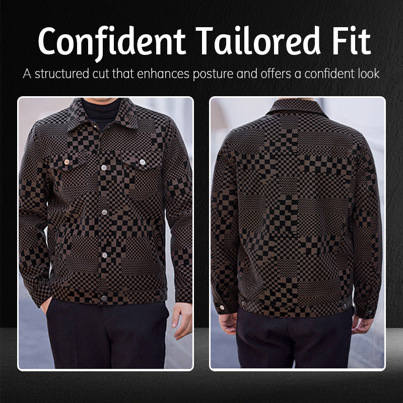 🎉Free shipping ✈️Men’s Premium Cozy Plaid Pattern Suede Jacket