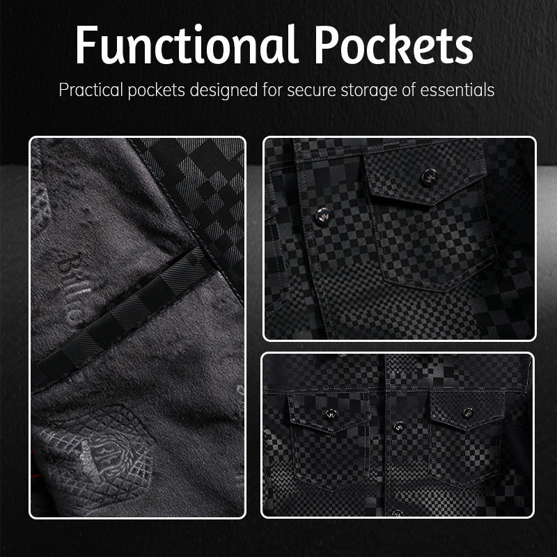 🎉Free shipping ✈️Men’s Premium Cozy Plaid Pattern Suede Jacket