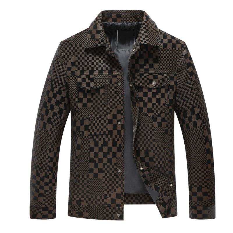 🎉Free shipping ✈️Men’s Premium Cozy Plaid Pattern Suede Jacket