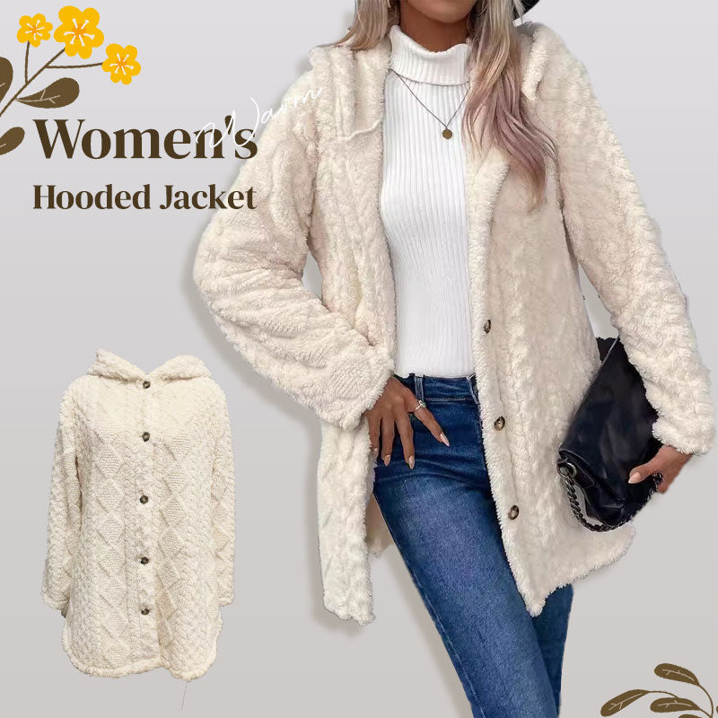 Today's Flash Sale⚡Women's Warm Diamond-Quilted Hooded Fleece Jacket