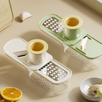 🔪 BUY 2 GET 1 FREE! 🥔 3-in-1 Mandoline Slicer with Container - Sharp Stainless Blades for Perfect Cuts, Compact & Dishwasher Safe 🥒📦