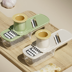 🔪 BUY 2 GET 1 FREE! 🥔 3-in-1 Mandoline Slicer with Container - Sharp Stainless Blades for Perfect Cuts, Compact & Dishwasher Safe 🥒📦