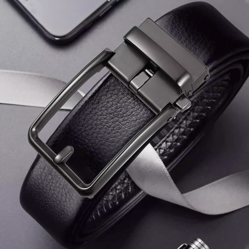 【Top-Grain Leather】 Men's Leather Belt with Automatic Buckle