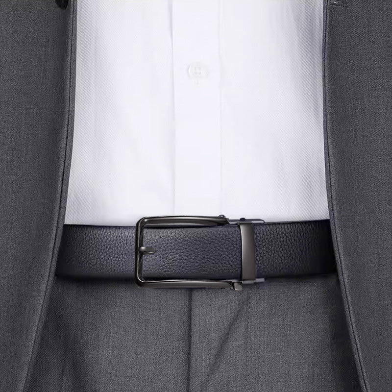 【Top-Grain Leather】 Men's Leather Belt with Automatic Buckle