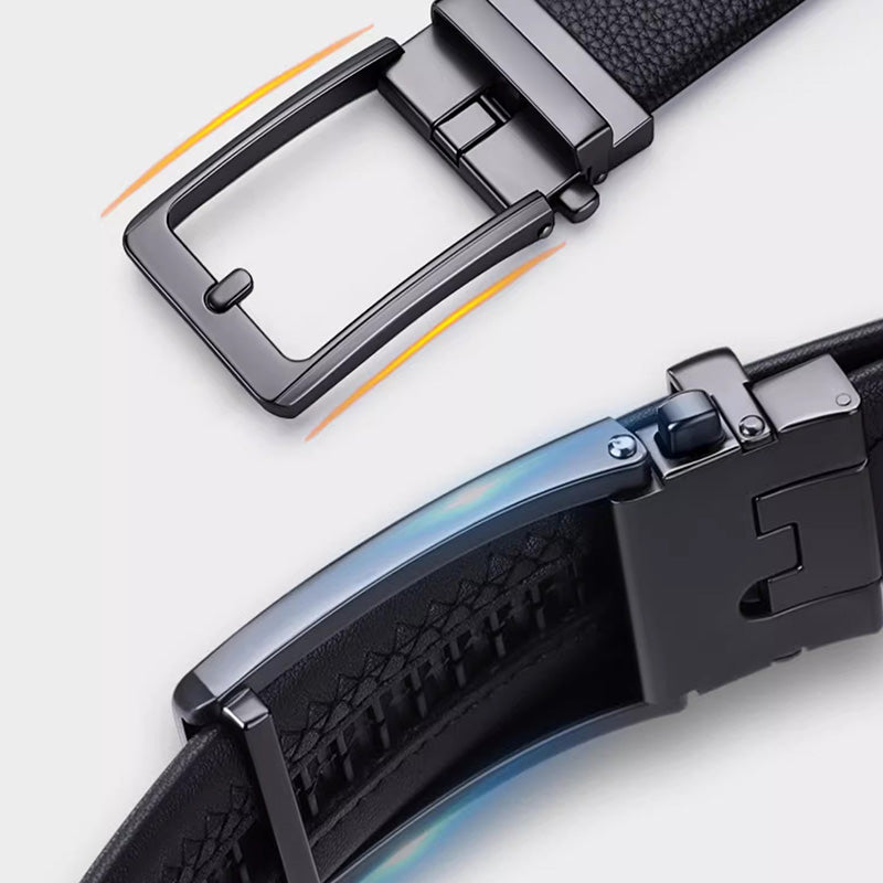 【Top-Grain Leather】 Men's Leather Belt with Automatic Buckle