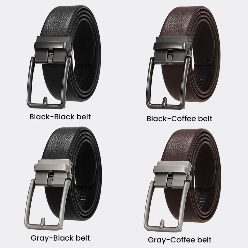 【Top-Grain Leather】 Men's Leather Belt with Automatic Buckle