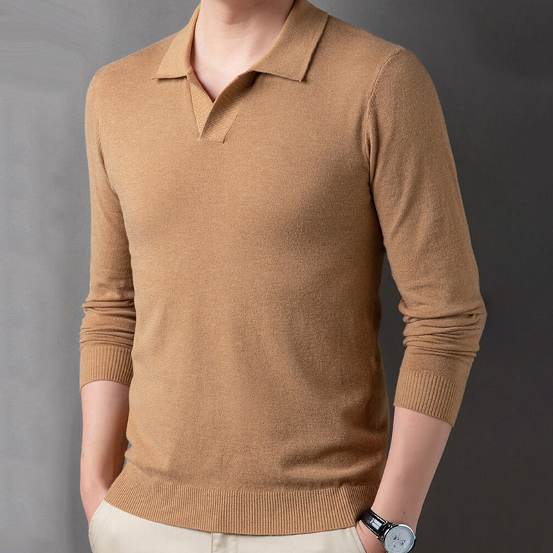 ✨Lightweight and warm✨Men's Soft Pullover Sweater with Lapel Collar