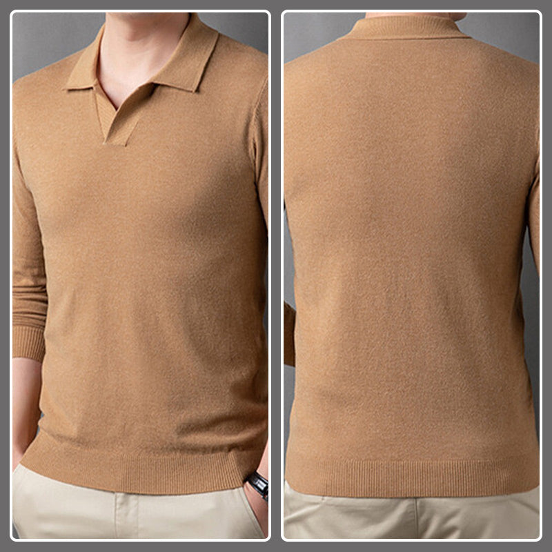 ✨Lightweight and warm✨Men's Soft Pullover Sweater with Lapel Collar