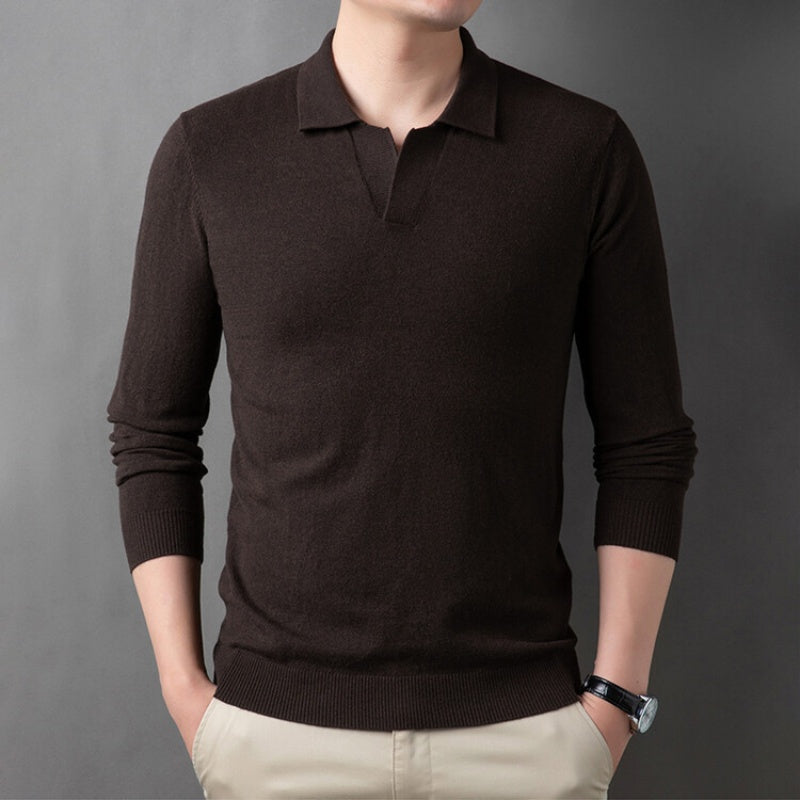 ✨Lightweight and warm✨Men's Soft Pullover Sweater with Lapel Collar