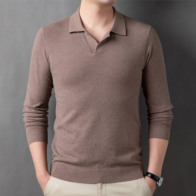 ✨Lightweight and warm✨Men's Soft Pullover Sweater with Lapel Collar