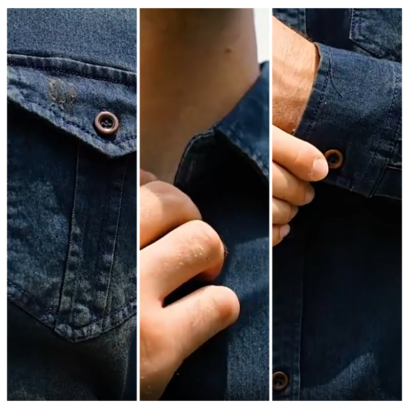 🎁Best Gift For Him✨Men's Denim Non-Iron Long Sleeve Shirt