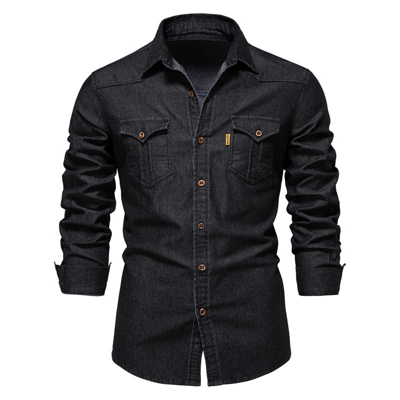 🎁Best Gift For Him✨Men's Denim Non-Iron Long Sleeve Shirt