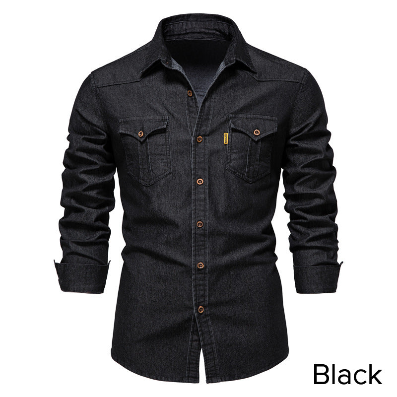🎁Best Gift For Him✨Men's Denim Non-Iron Long Sleeve Shirt