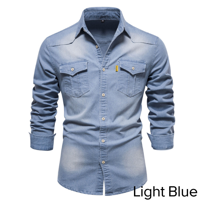 🎁Best Gift For Him✨Men's Denim Non-Iron Long Sleeve Shirt