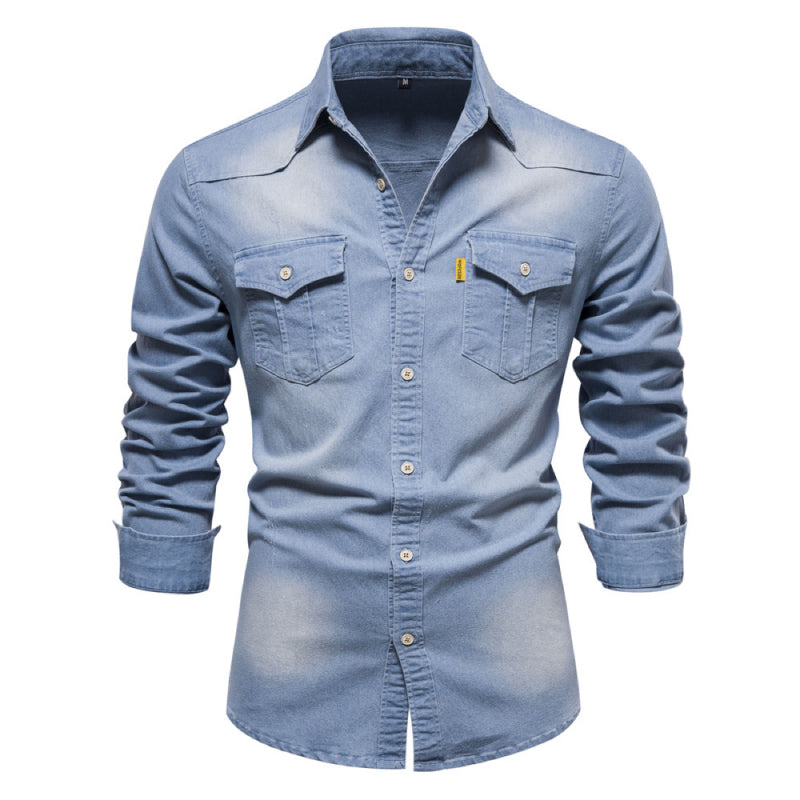 🎁Best Gift For Him✨Men's Denim Non-Iron Long Sleeve Shirt