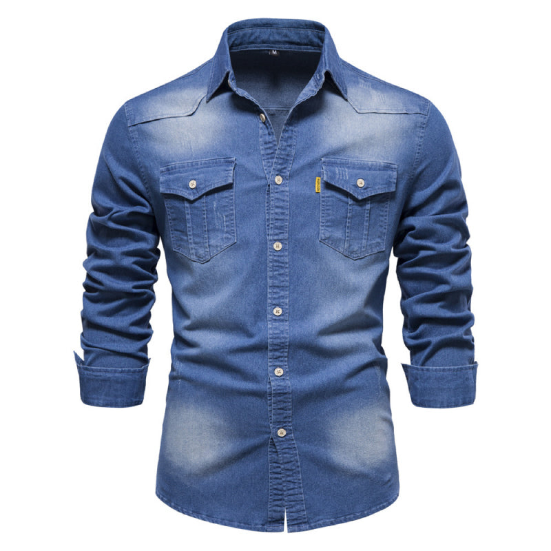 🎁Best Gift For Him✨Men's Denim Non-Iron Long Sleeve Shirt