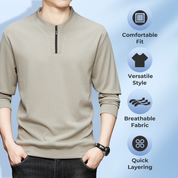 💥Limited time 50% off🎉Men's Half Zip V-Neck Casual Henley Shirt