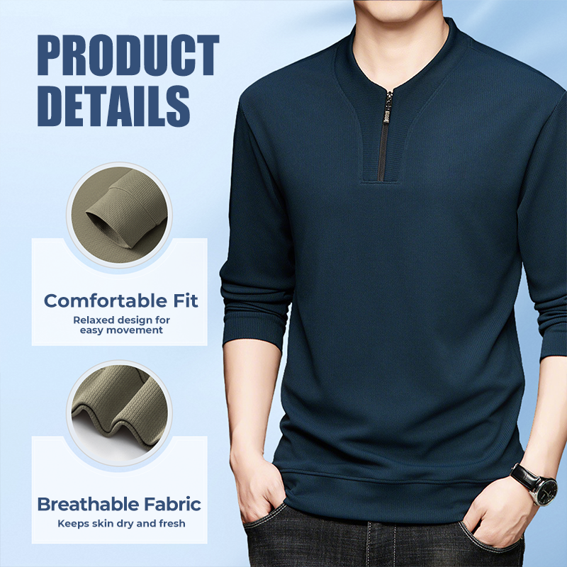 💥Limited time 50% off🎉Men's Half Zip V-Neck Casual Henley Shirt