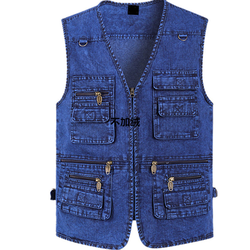 ☀️Men's Cotton Denim Vest-Plush Lining & Unlined Styles