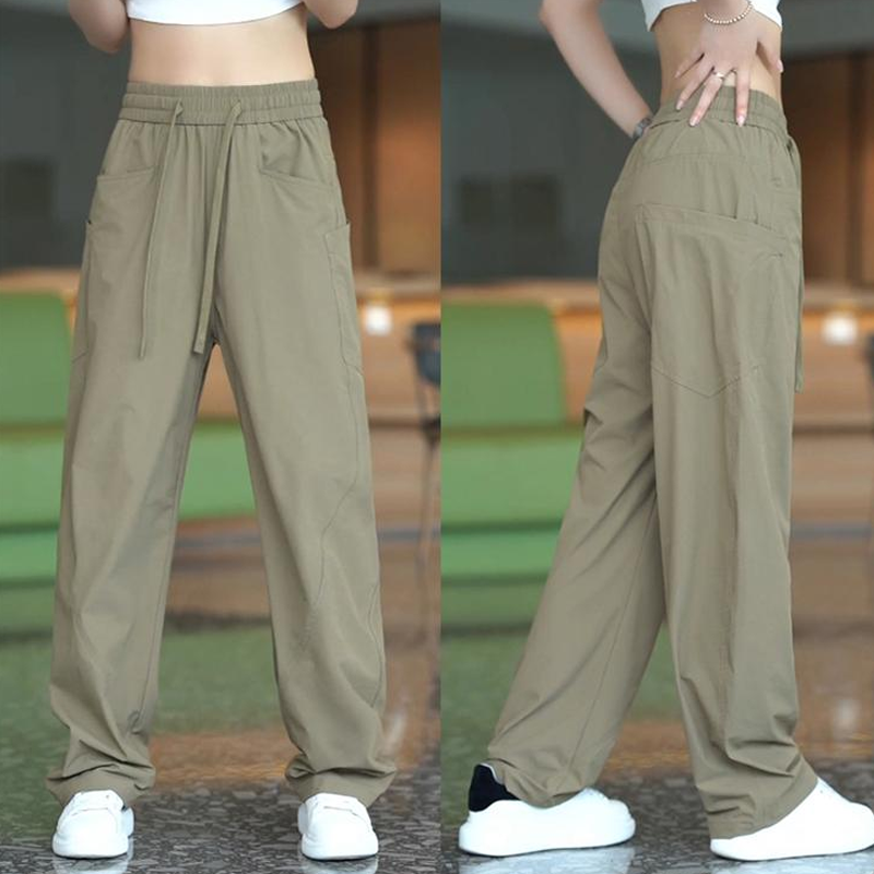 Men's Casual Straight-Leg Pants with Multi-Pocket Design