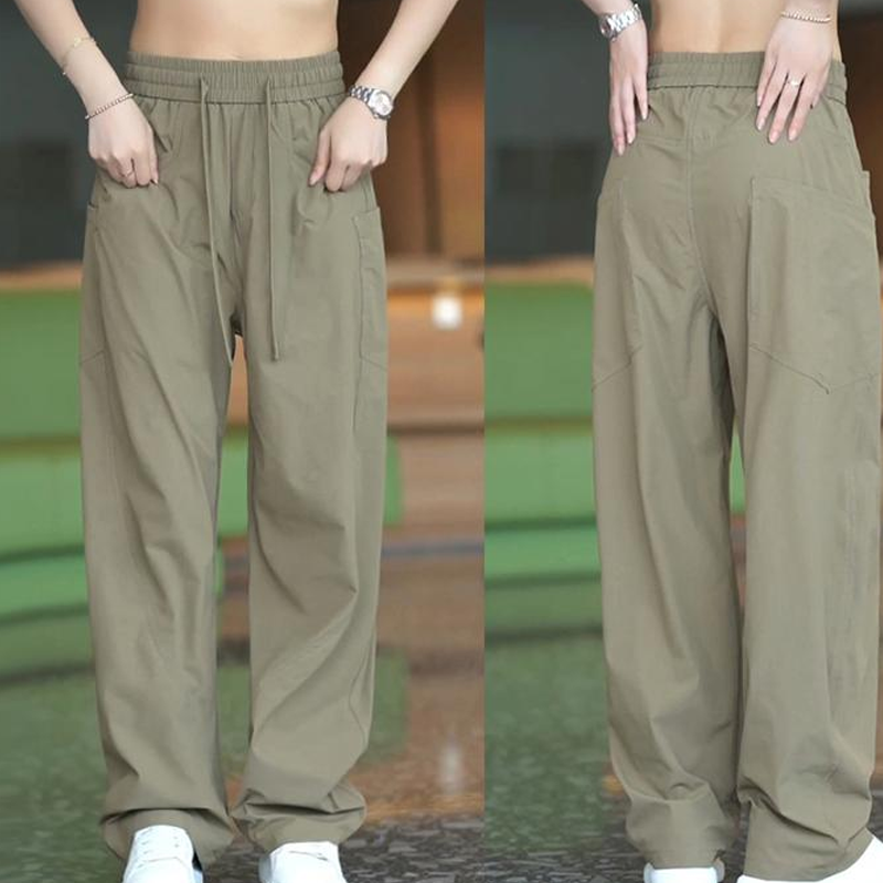 Men's Casual Straight-Leg Pants with Multi-Pocket Design