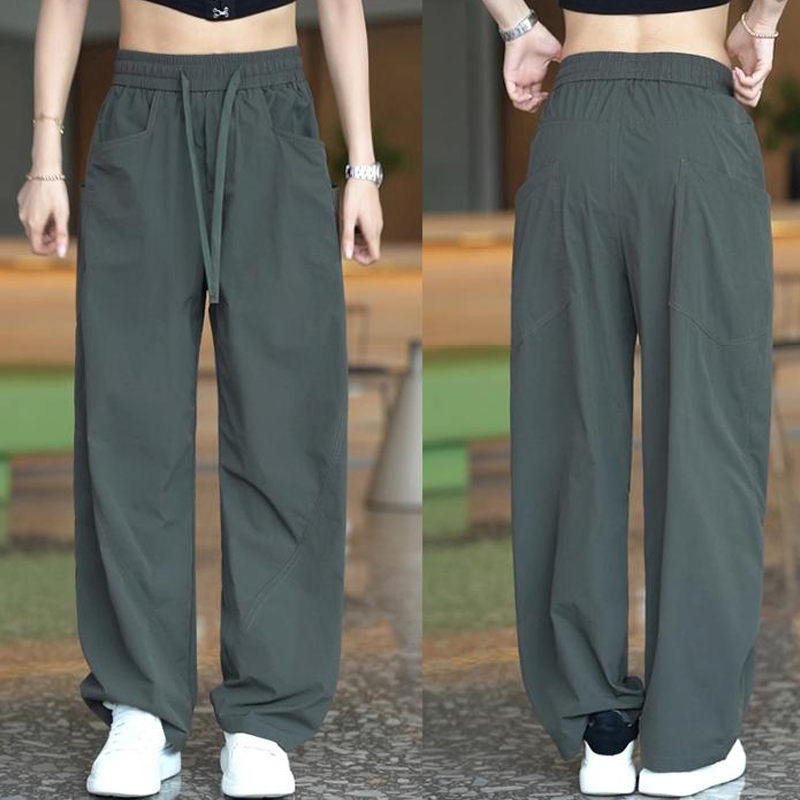 Men's Casual Straight-Leg Pants with Multi-Pocket Design
