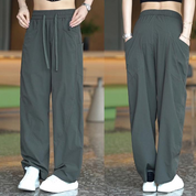 Men's Casual Straight-Leg Pants with Multi-Pocket Design