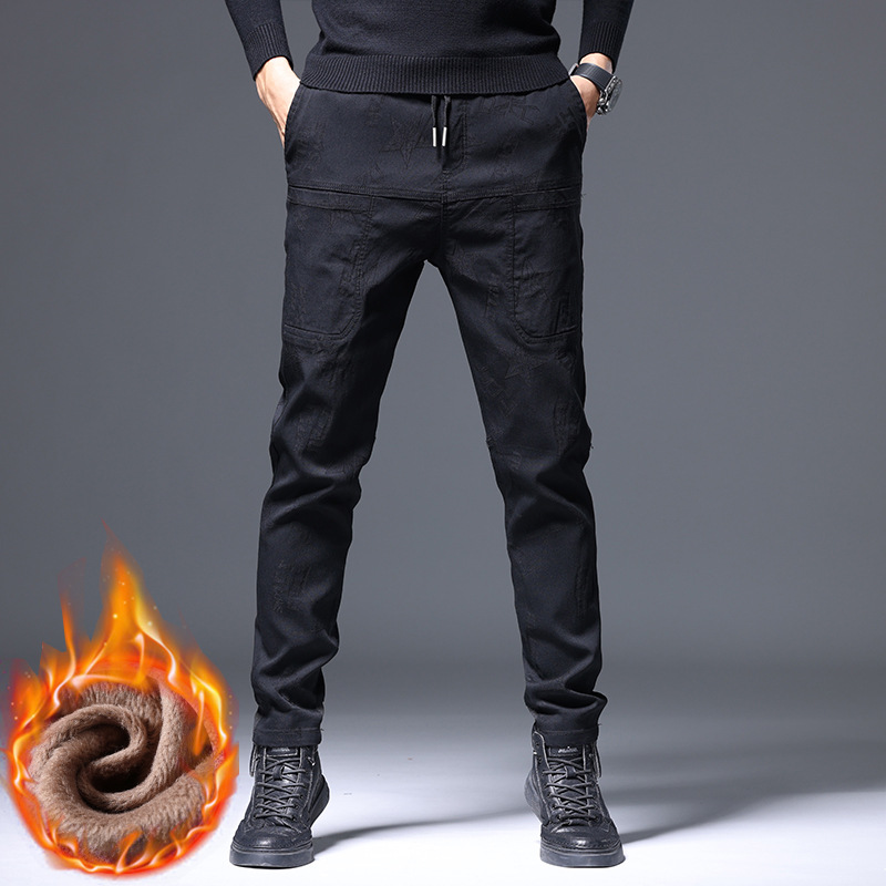 ✨👖Men's Multi-Pocket Printed Slim-Fit Straight-Leg Pants