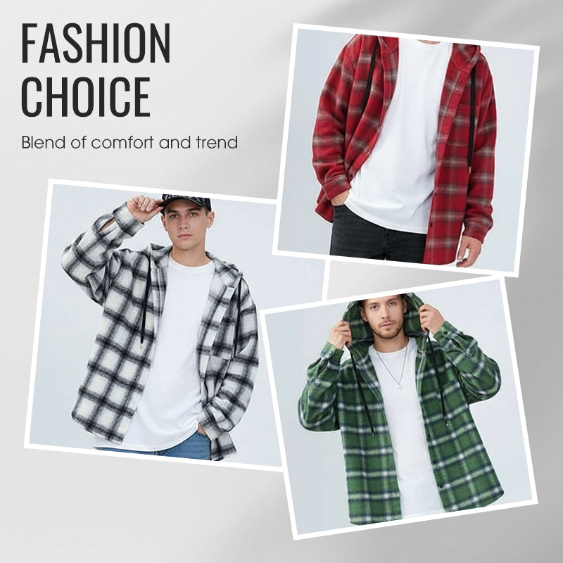 Stylish & Comfortable✨Men's Classic Plaid Hoodie