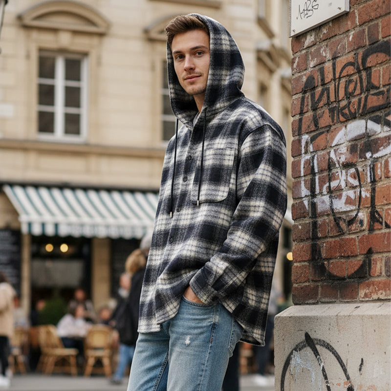 Stylish & Comfortable✨Men's Classic Plaid Hoodie