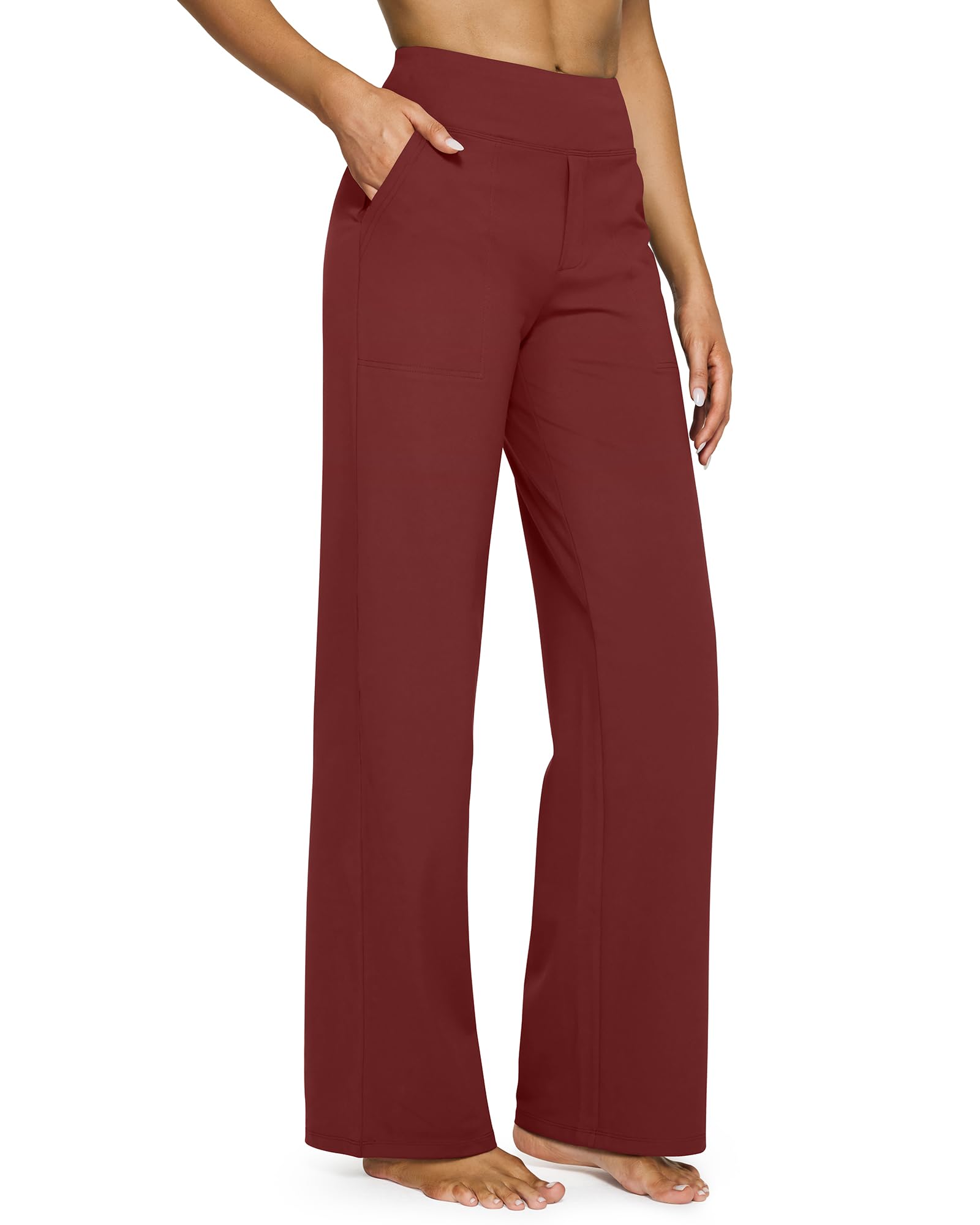 Women's High Waist Stretch Casual Yoga Wide Leg Pants